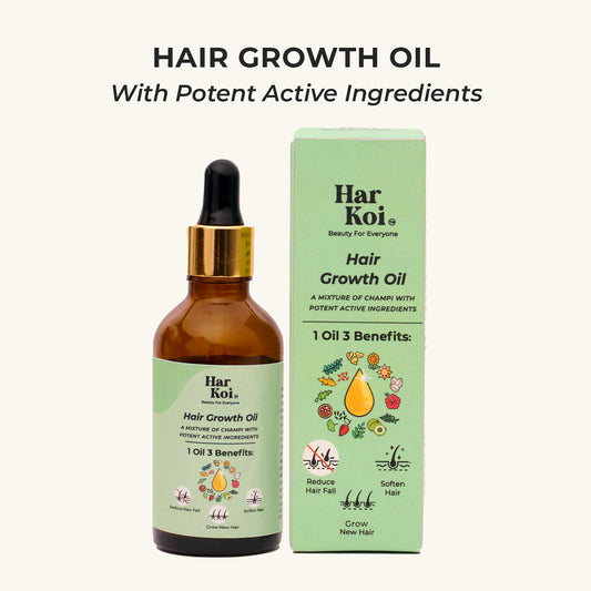 Hair Growth Oil - Potent Actives like Ceramides, Vitamin C & 16 Botanical Oils (Jaborandi, Gotu Kola & more) a mixture of champi with potent actives