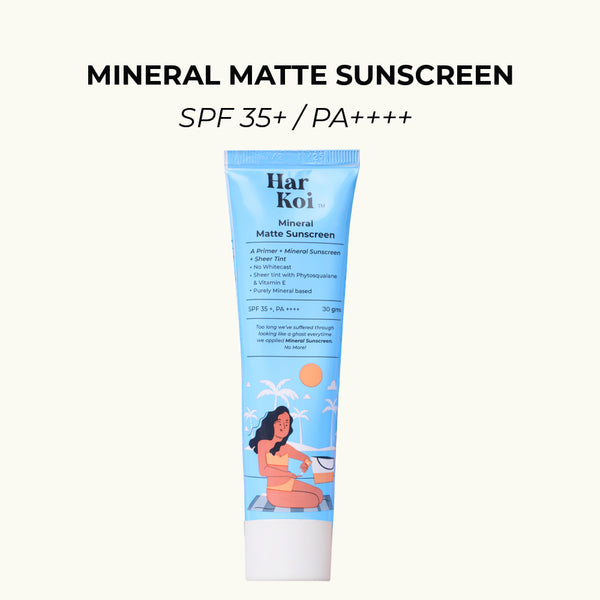 Harkoi Mineral Matte Sunscreen | SPF 35+ | PA++++ | Minimal Whitecast